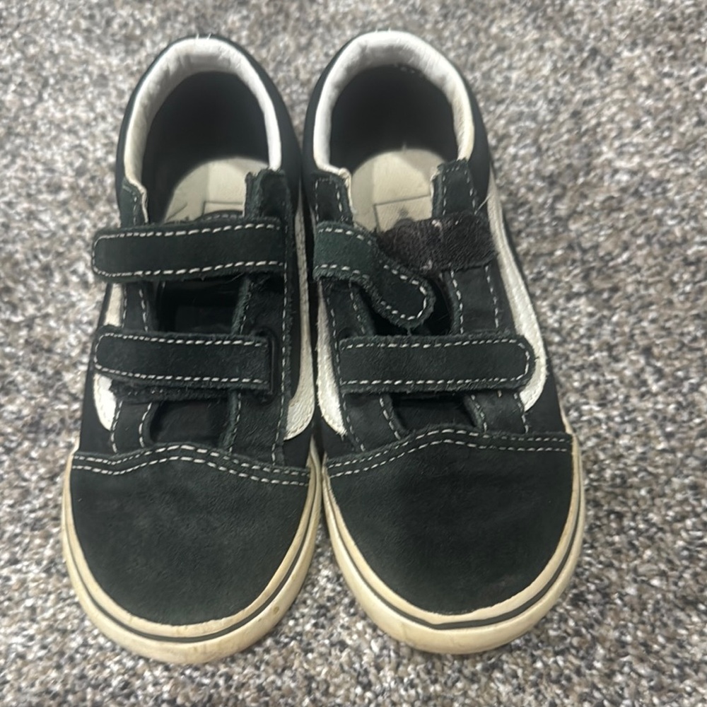 Vans Black and White Sneakers with Velcro Closure. Play condition.